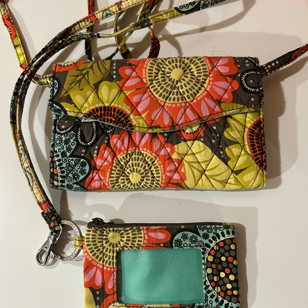 Vera Bradley wristlet and detachable wallet ID holder